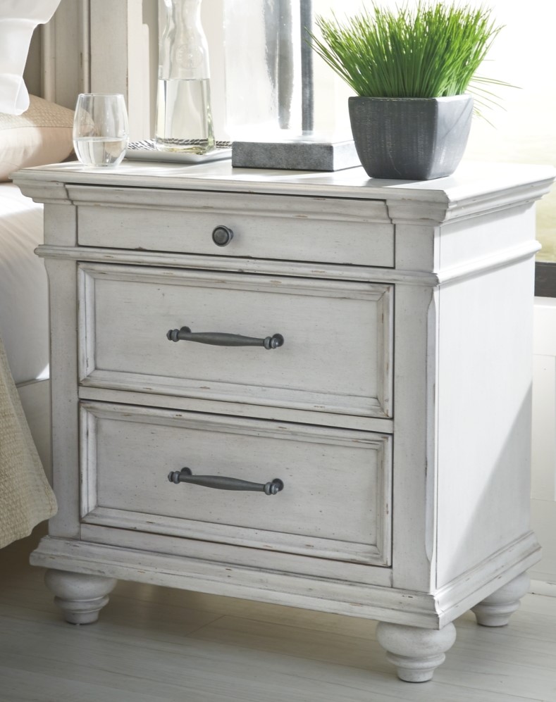 Benchcraft® Kanwyn Whitewash Nightstand | Kubin's Furniture