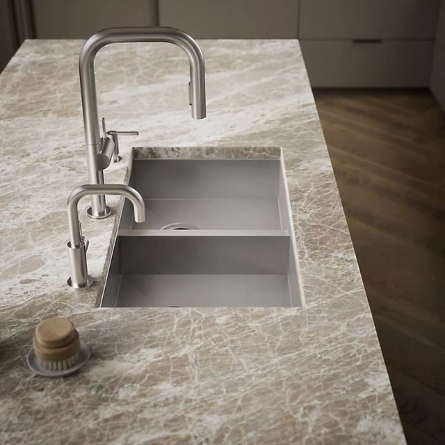 KOHLER® Vault™ Stainless Steel 32" Undermount Double Equal-Bowl Kitchen Sink-2