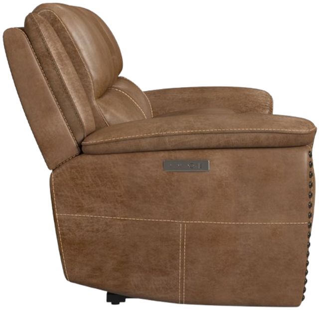 Flexsteel® Beau Silt Tan Power Reclining Loveseat with Console and Power Headrests-3