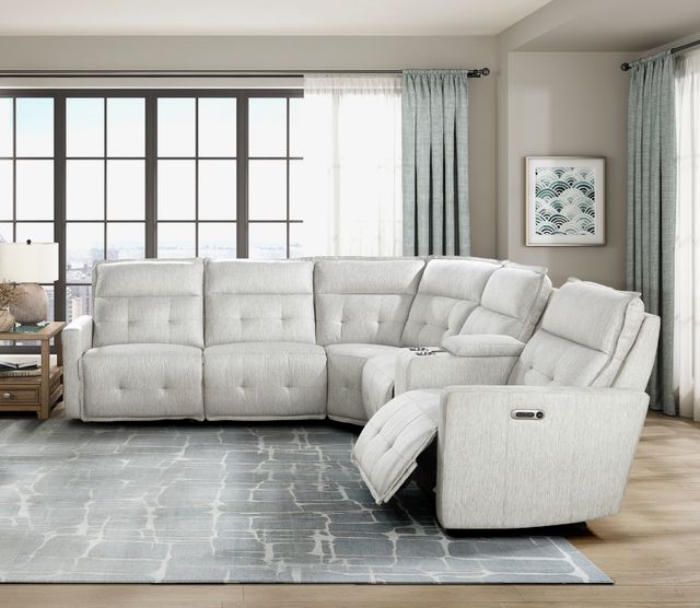 Homelegance® Salida 6-Piece White Power Reclining Sectional with Power Headrests-1