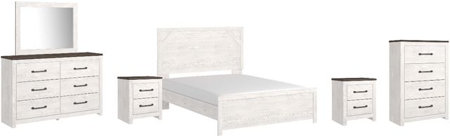 Signature Design by Ashley® Gerridan 6-Piece Gray/White Queen Panel Bed Set-0