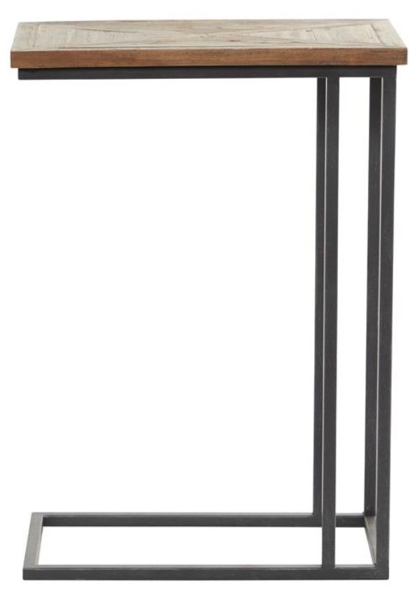 Deco Marche Brown C-Table with Black Base-1