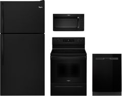 Whirlpool® 4 Piece Black Kitchen Package