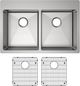 Elkay Crosstown® 3-Piece Polished Satin 33" x 22" x 6" Equal Double Bowl Dual Mount ADA Sink Set-1