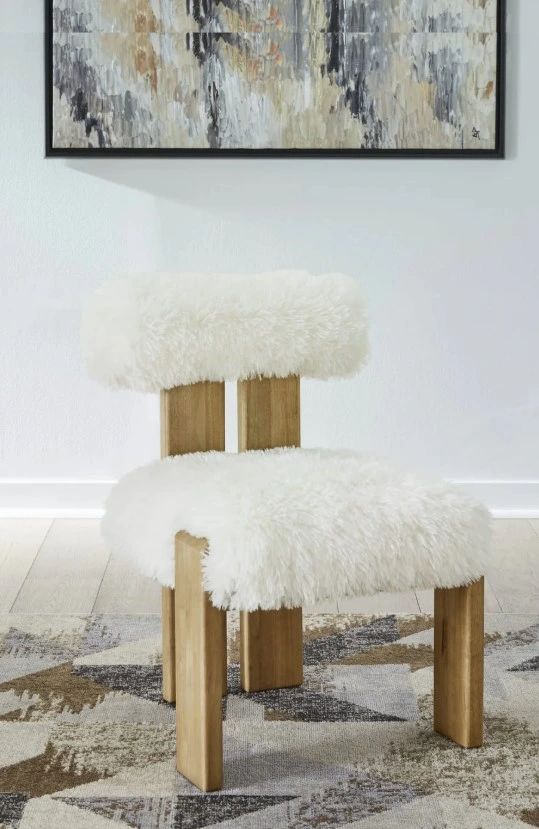 Modus Furniture Nia Lioness/Sheepskin Upholstered Dining Side Chair-1