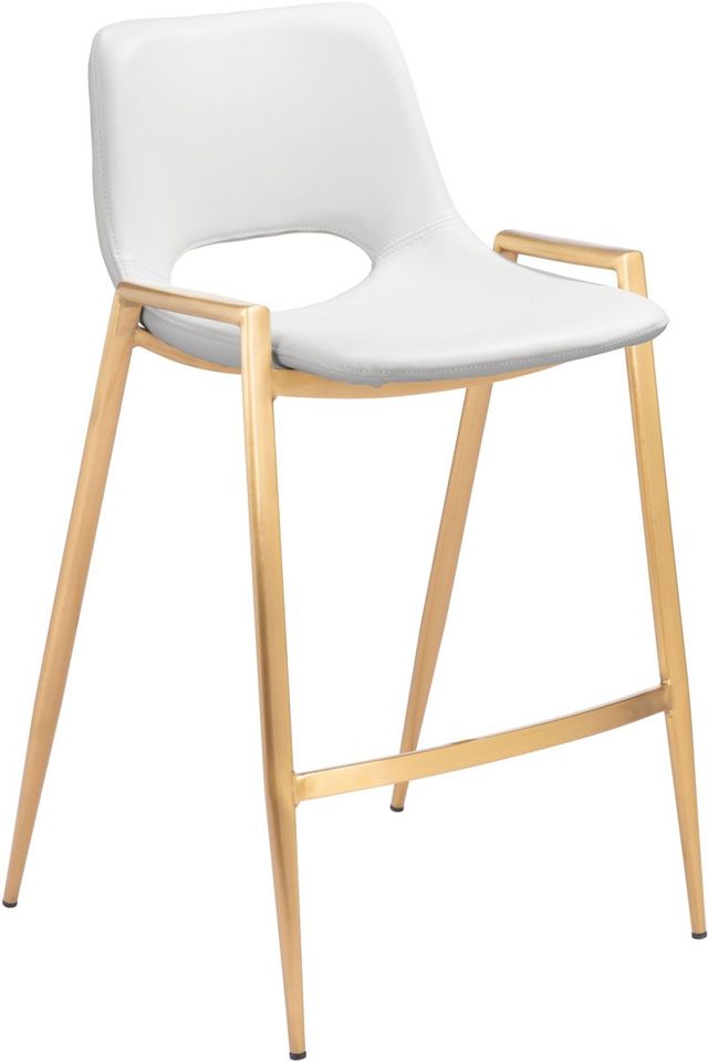 Zuo® Modern Desi White/Gold Counter Chair-0