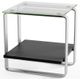 BDI Stream™ 1646 Glass top Side Table with Charcoal Stained Ash Glass Shelve-0