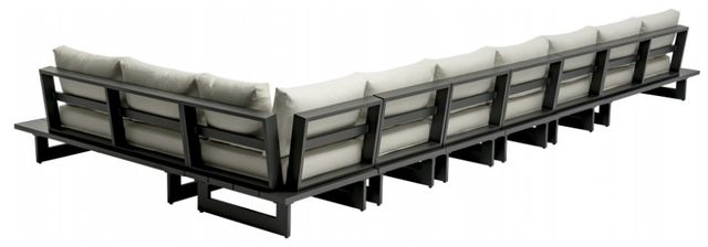 Meridian Furniture Maldives 4-Piece Cream/Dark Gray Aluminum/Fabric 212" Outdoor Modular Sectional-2