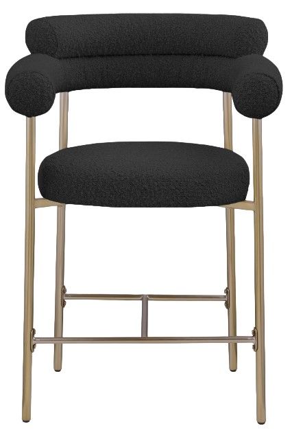 Meridian Furniture Blake Black/Brushed Gold Counter Stool-1