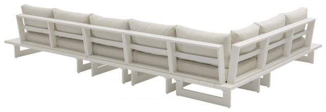 Meridian Furniture Maldives 2-Piece Cream/White Aluminum/Fabric 102" Outdoor Modular Sectional-2