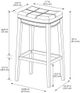Linon Claridge Beige/Dark Brown Bar Stool-2