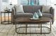 Hammary® Leone Weathered Barn Round End Table with Antique Brass Base-1