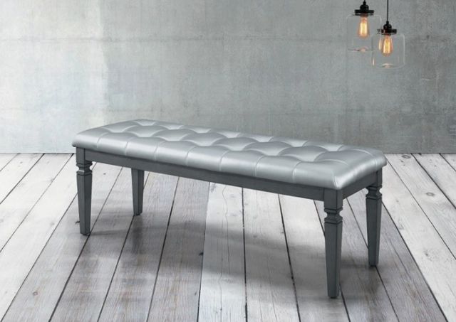 Homelegance® Allura Gray Bed Bench-1