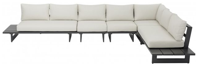 Meridian Furniture Maldives 2-Piece Cream/Dark Gray Aluminum/Fabric Outdoor Modular Sectional-1