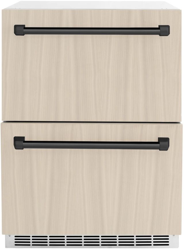 ZLINE Autograph Edition Touchstone 4.6 Cu. Ft. Panel Ready Outdoor-Rated Refrigerator Drawers with Matte Black Handles-0