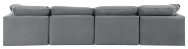 Meridian Furniture Indulge 4-Piece Gray Modular Velvet Sofa-3