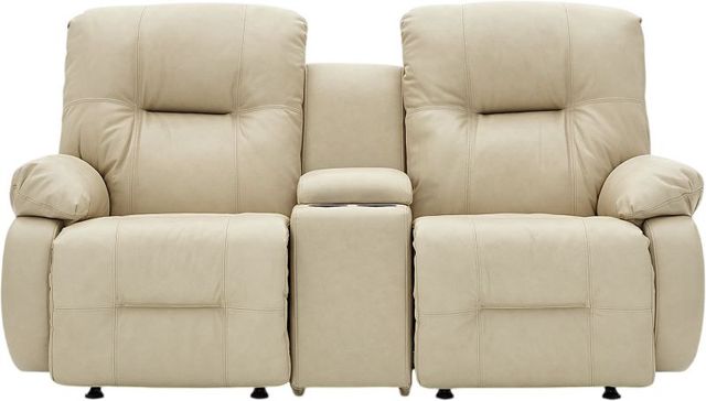 Best® Home Furnishings Customizable Brinley Leather Power Reclining Space Saver Loveseat with Console-2