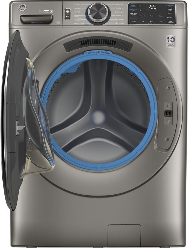 GE® 4.8 Cu. Ft. Satin Nickel Smart Front Load Washer-1