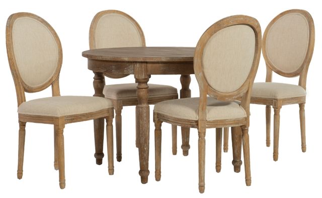 Linon Shiraz 5-Piece Cream/Natural Dinig Set-0