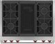 Wolf® 36" Stainless Steel Pro Style Dual Fuel Range with Black Door-2