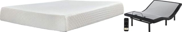 Sierra Sleep® by Ashley® Chime 2-Piece 10" Memory Foam and Better Adjustable Base King Mattress Set-0