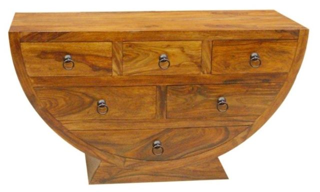 Jaipur Furniture Ganga Range Brown 6-Drawer Half Round Bowl-0