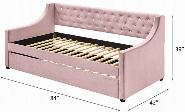 ACME Furniture Lianna Pink Youth Twin Daybed with Trundle-2