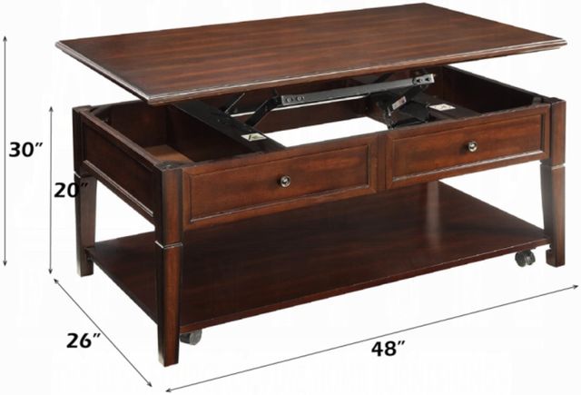 ACME Furniture Malachi Walnut Coffee Table with Lift Top-2