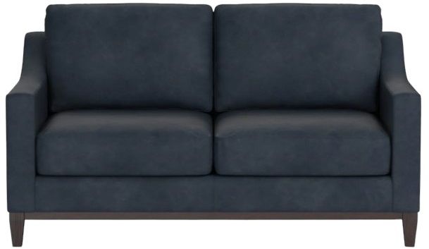 Bassett® Furniture Sanford BenchMade Nubuck Navy Leather Loveseat-0