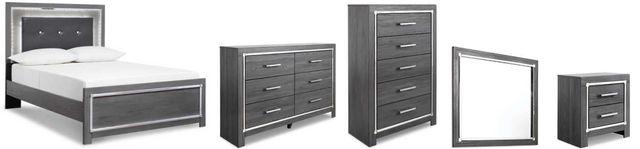 Signature Design by Ashley® Lodanna 5-Piece Gray Queen Panel Bed Set-0