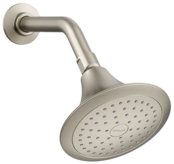 KOHLER® Forté® Rite-Temp® Vibrant Brushed Nickel 2.5 GPM Single-Function Showerhead-0