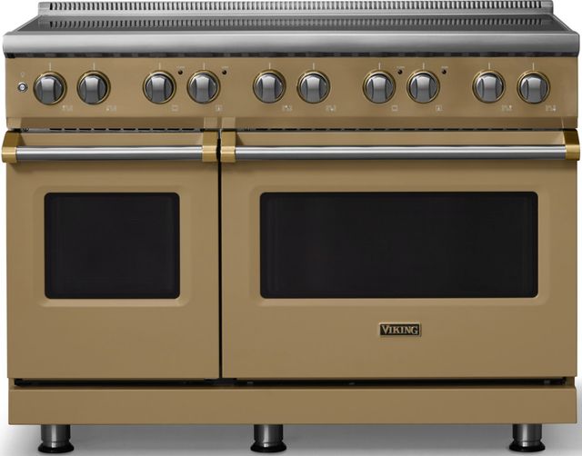 Viking® 5 Series 48" Golden Hour Pro Style Induction Range with Brushed Brass Trim-0