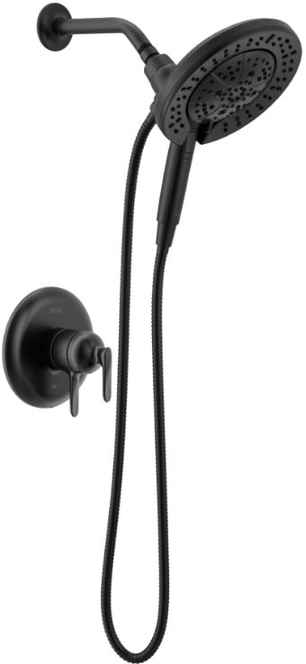 Delta Bonacci™ 17 Series Matte Black Shower Trim with In2ition® Head Shower-0