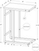 Monarch Specialties Inc. 24"H Black Accent Table with Metal Base-3