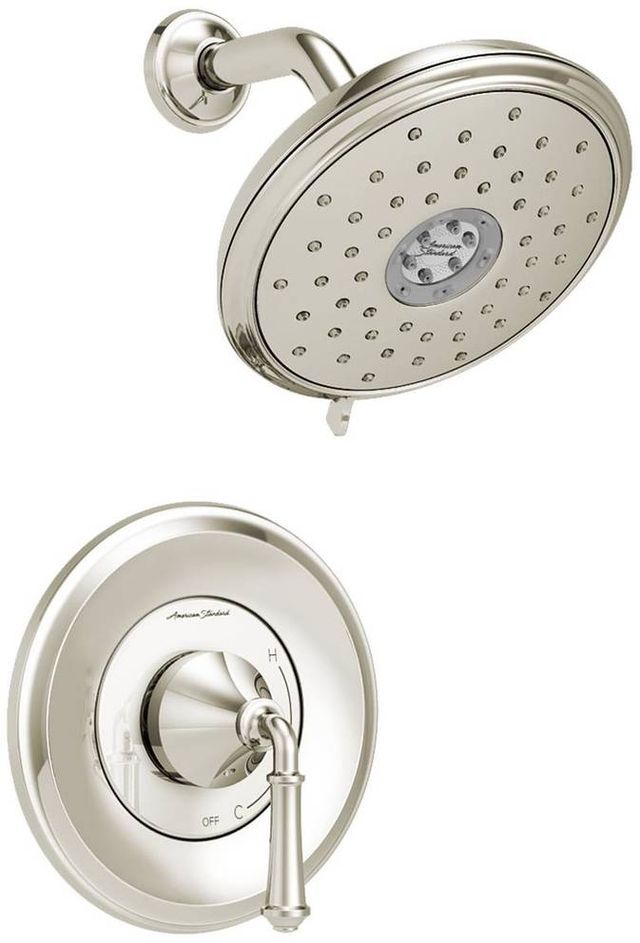 American Standard Delancey® Polished Nickel Shower Only Trim Kit with Water-Saving 4-Function Showerhead and Lever Handle-0