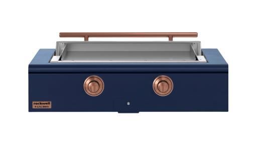Caliber™ Rockwell Social 42" Cobalt Built-In Natural Gas Outdoor Griddle with Copper Hardware-0