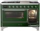 Ilve® Majestic III 48" Emerald Green Pro Style Dual Fuel Natural Gas Range with Triple Glass Door and Chrome Trim-2