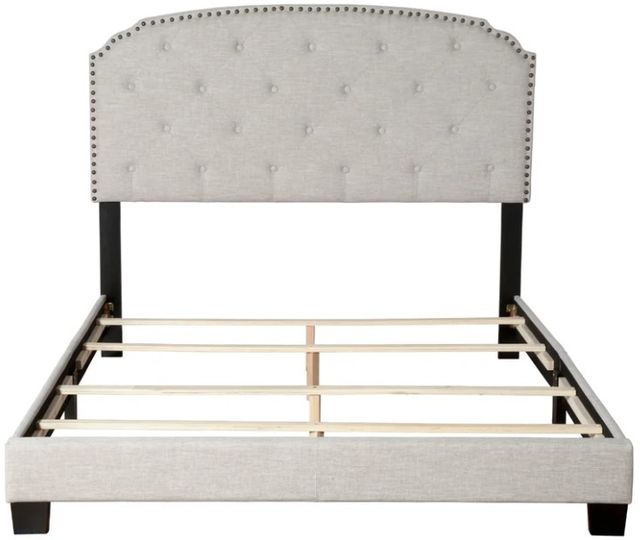 Bernards Olivia White Upholstered Full Panel Bed-2