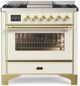 Ilve® Majestic II Series 36" Antique White Pro Style Dual Fuel Range-0