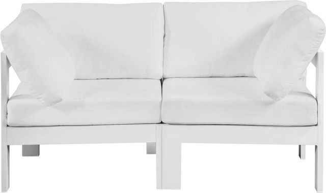 Meridian Furniture Nizuc 2-Piece White Outdoor Patio Modular Sofa-1
