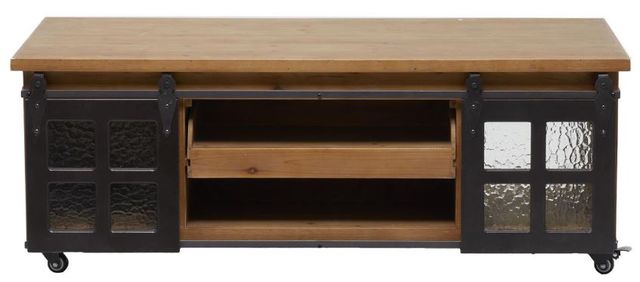 Deco Marche Brown Coffee Table with Black Base-1