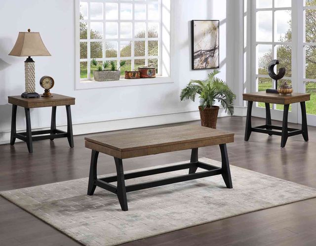 Steve Silver Co. Ralston Caramel End Table with Ebony Base-1