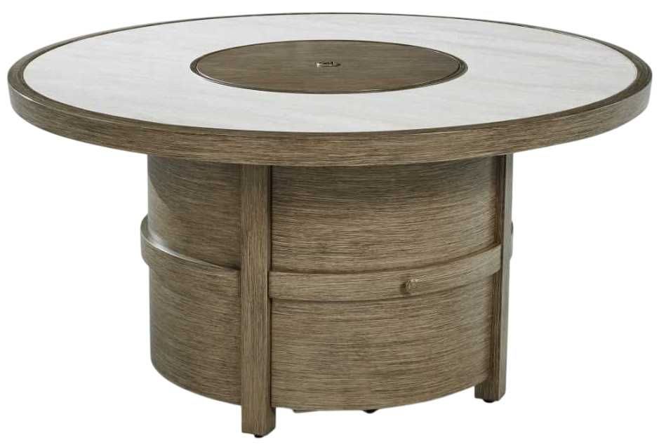 Signature Design by Ashley® Rainier Ranch Beige Aluminum Outdoor Round Fire Pit Table