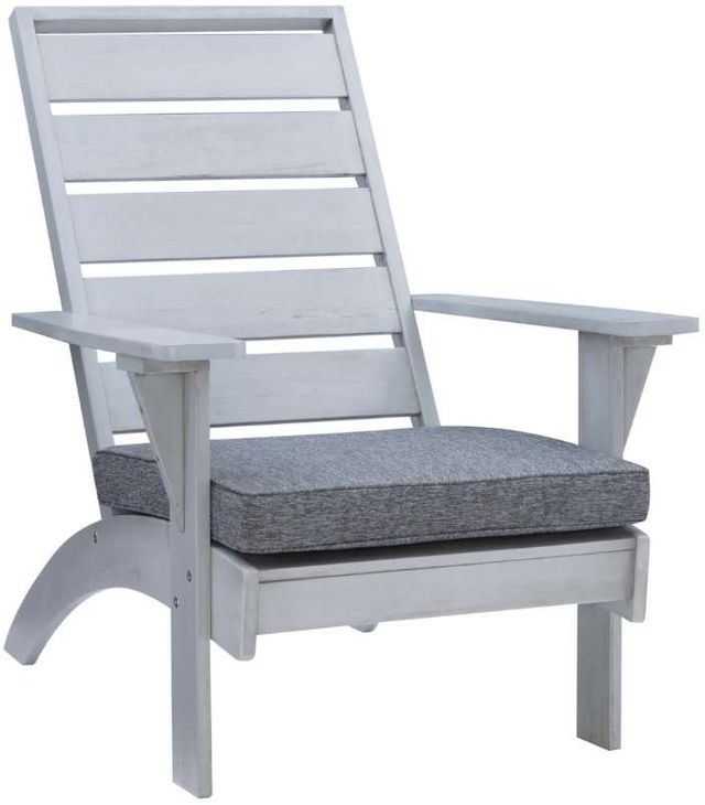 Linon Rockport Gray Fabric/Wooden Outdoor Chair-0