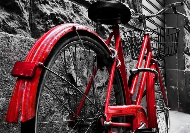 Classy Art Red Bicycle Wall Art-1