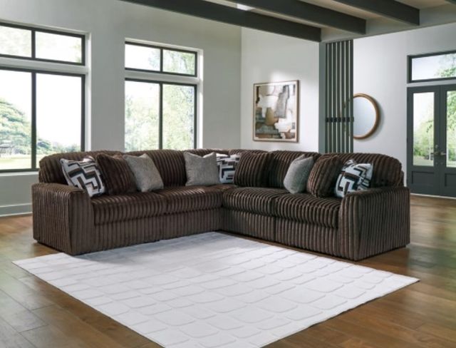 Signature Design by Ashley® Midnight-Madness 5-Piece Chocolate Curved Sectional-1