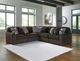 Signature Design by Ashley® Midnight-Madness 5-Piece Chocolate Curved Sectional-1