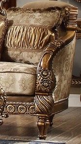 Homey Design Brown/Metallic Antique Gold Loveseat-1