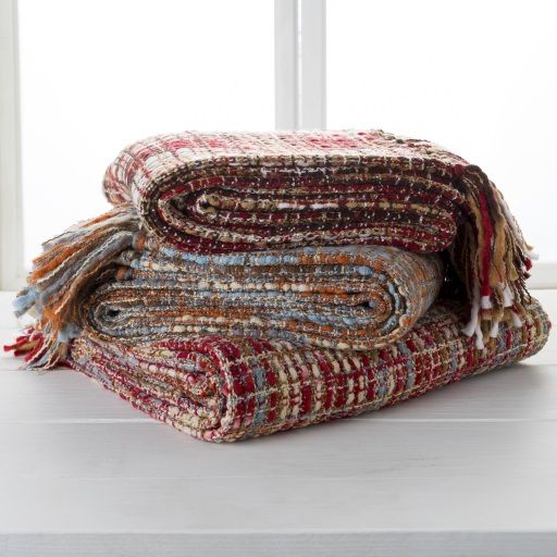 Surya Tabitha Bright Red 50"x60" Throw Blanket-3