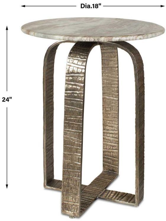 Uttermost® Warner Antique Champagne Metal Indoor-Outdoor Side Table-2